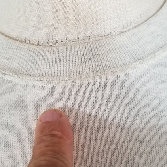 vintage London Calling sweater sweatshirt medium gray long sleeve '80s flawed - Picture 5 of 9